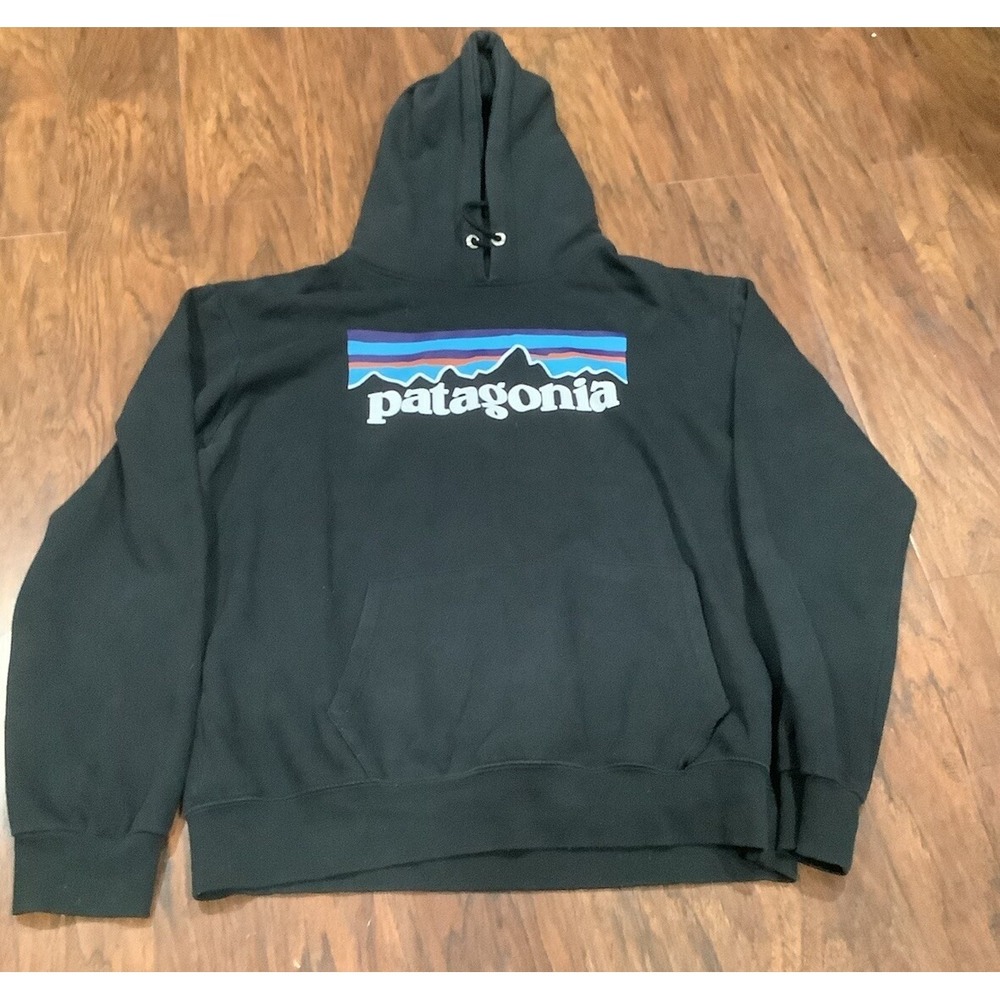 Patagonia Sweater Men Large Black Hoodie Sweatshirt Hoody Uprisal Outdoor Hiking